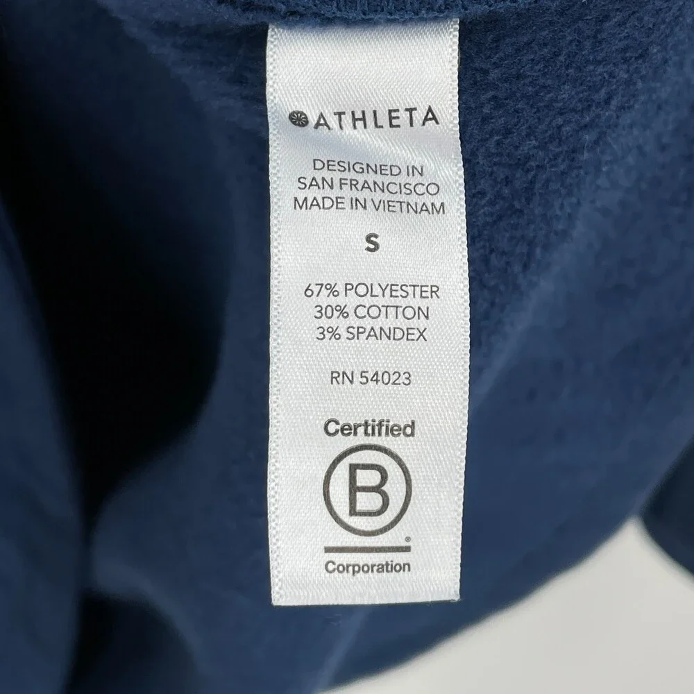 ATHLETA Cozy Karma Asymmetrical Blue Pullover Sweater Jacket Size S - Picture 12 of 12
